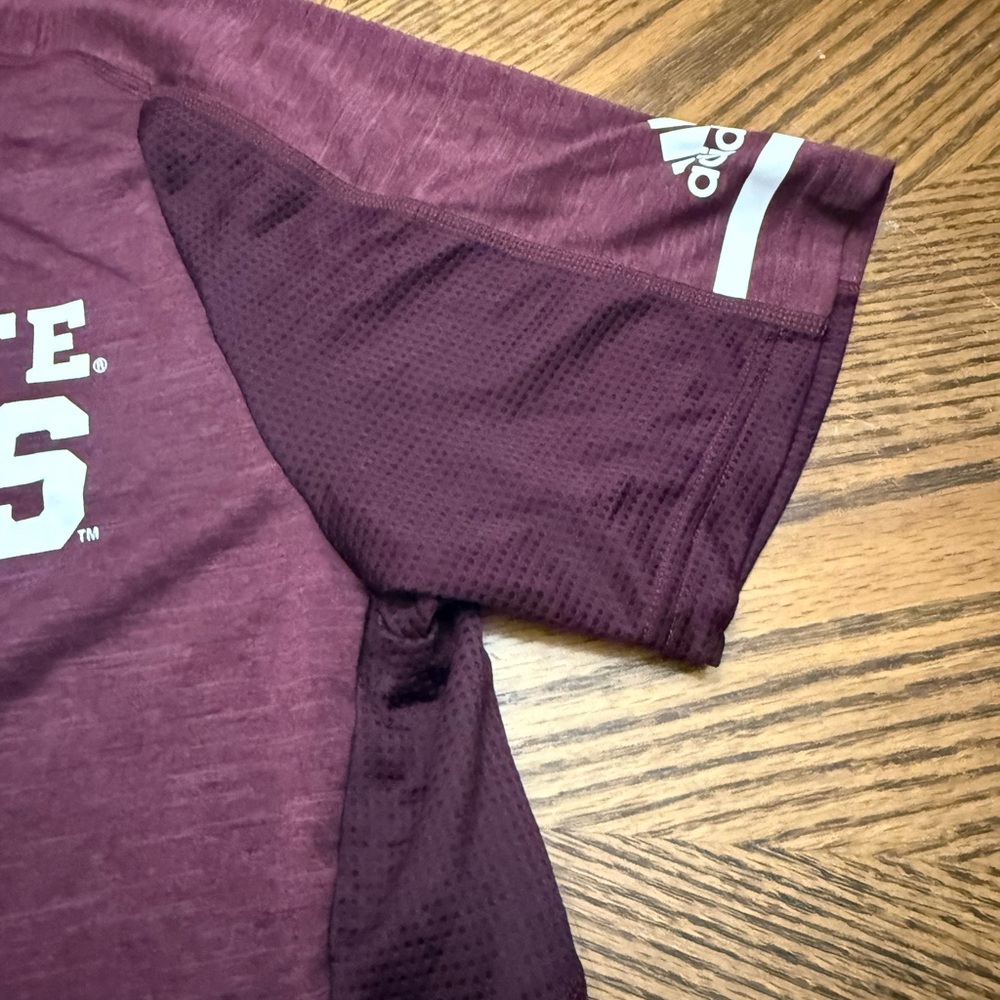 Adidas Mississippi State Bulldogs Maroon Athletic Tee - Picture 8 of 9